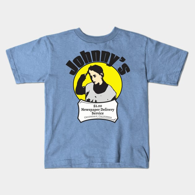 Better Off Dead Newspaper Boy Johnny Delivery Service Kids T-Shirt by fredooch